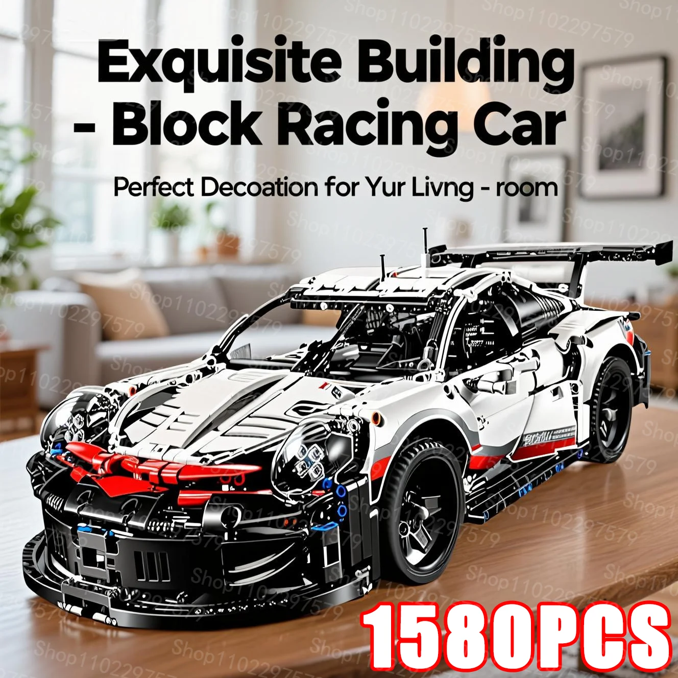 Nouveau kit technique RSR 1580PCS Voitures de course 42096 pour adultes Caractéristiques réalistes Cadeau pour anniversaire Décoration de véhicule miniature