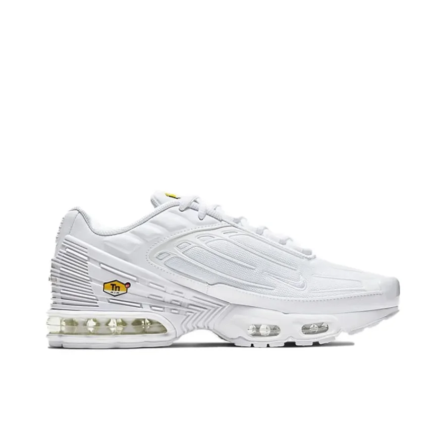 Nike White Air Max Plus 3 Mens Low Top Casual Running Shoes Comfortable Shock Absorption Hundred Sneakers