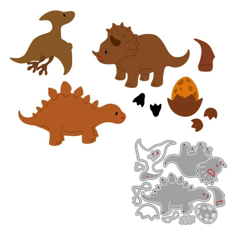 Fustelle in metallo Fustelle per dinosauri Stencil Modello taglio fai-da-te per album ritagli, biglietti carta, lavori