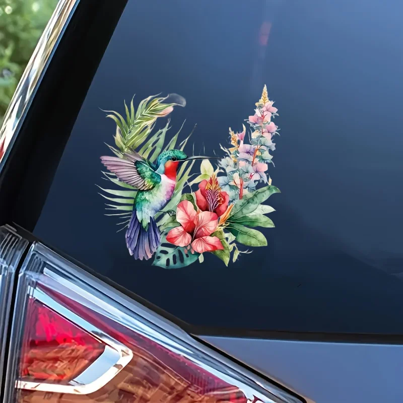 1pc Very Beautiful Hummingbird Car Sticker Suitable For Cars, Motorcycles, Laptops, Windows, Walls, Bright Colors