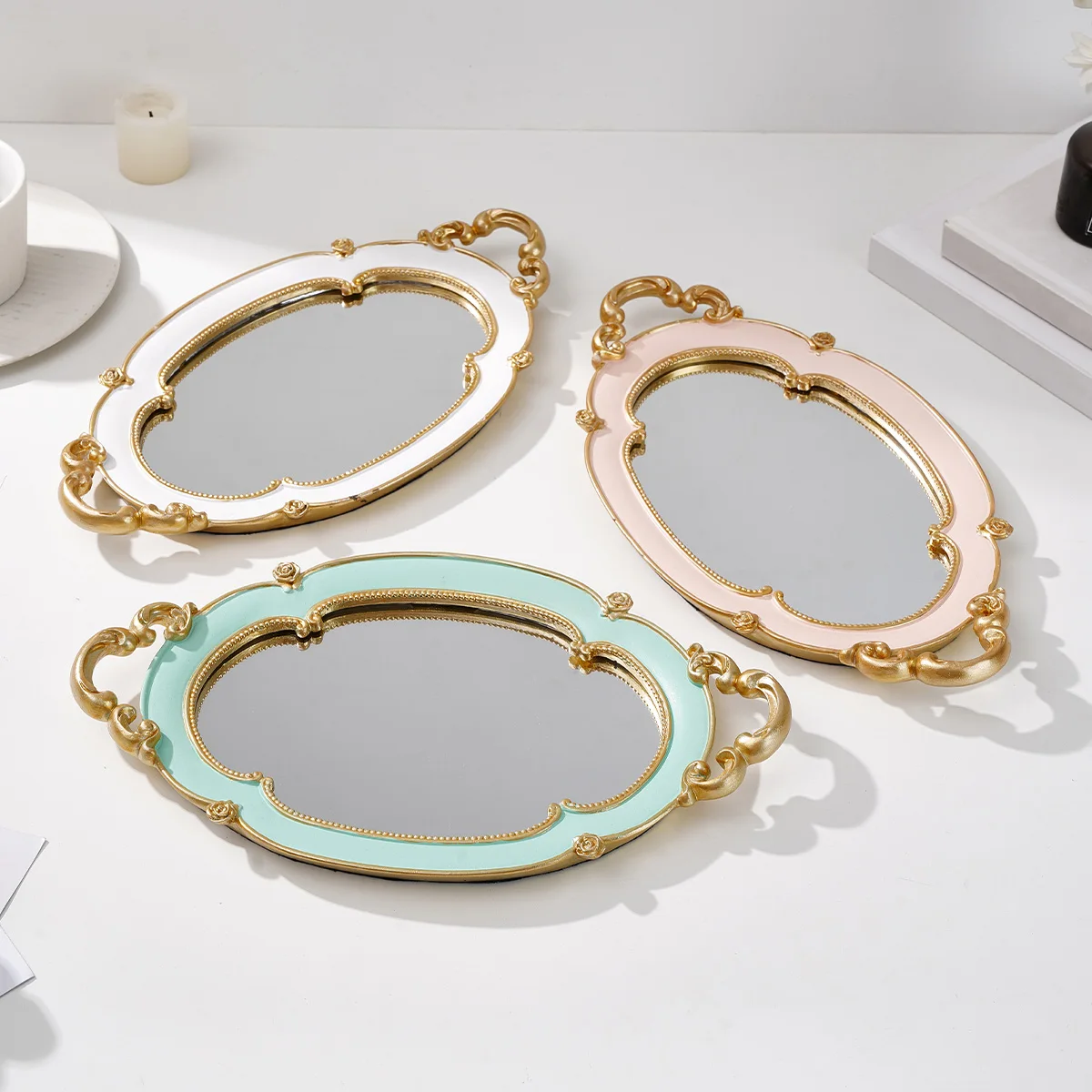 1PC, A Modern, Simple and Cute Cloud-Shaped Decorative Tray, Made of Resin and Hand-Painted, Is Suitable as a Photography Prop