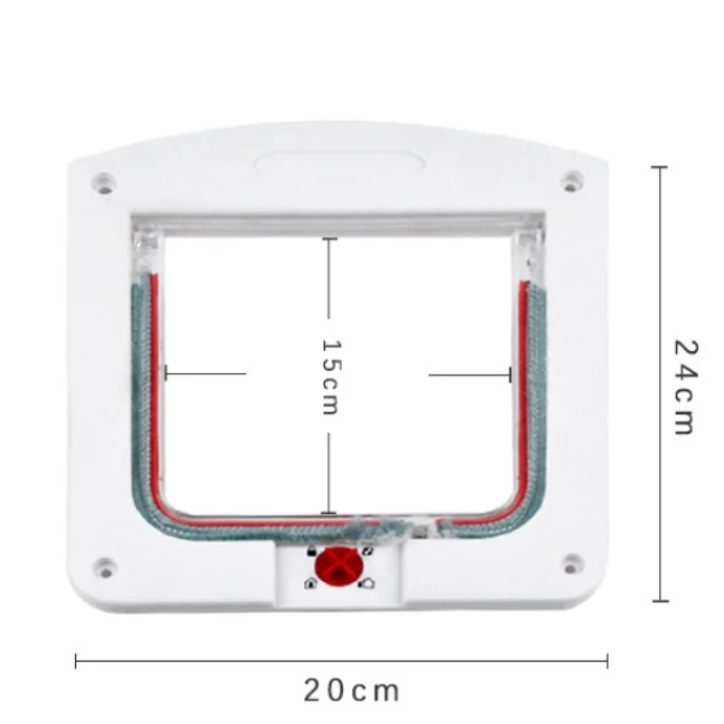 1PC Cat Dog Flap Door with 4 Way Locking Kitten Small Pet Dual Entry and Exit Door Weatherproof Pet Safety Doors