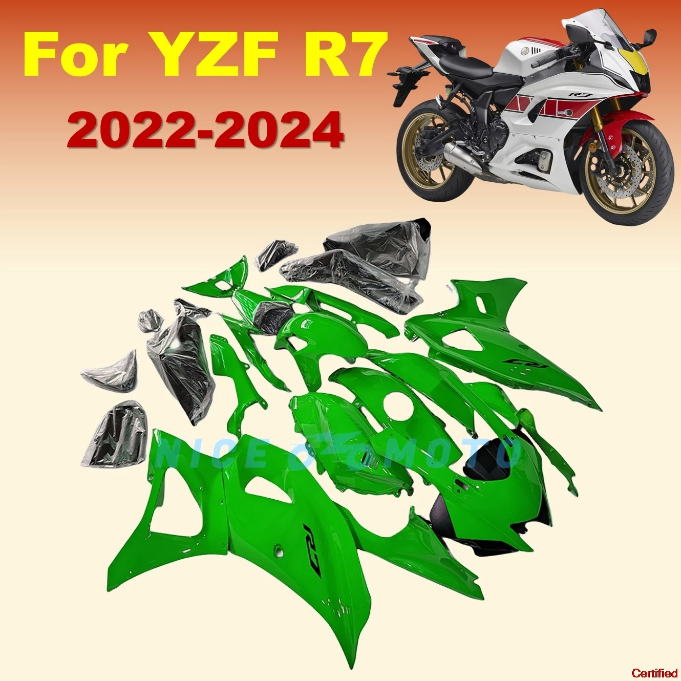 

Новый зеленый комплект ABS, комплект обтекателя мотоцикла, подходит для YAMAHA YZF R7 2022 2023 2024 yzf-r7 22 23 24
