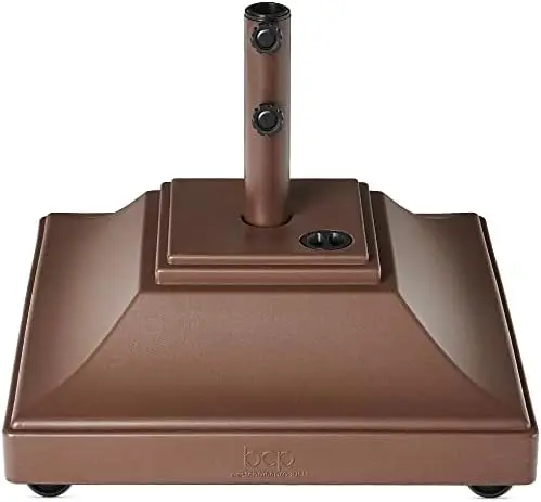 Fillable Mobile Umbrella Base, Heavy Duty Base, Square Tiered Market Stand for Patio, Deck, Outdoor w/ 4 Wheels, 2