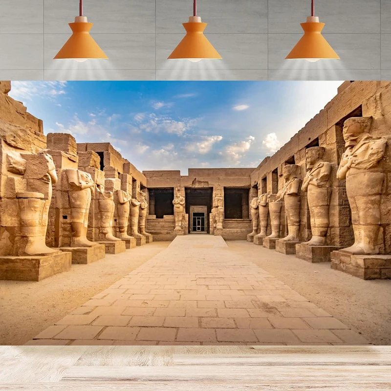 Egypt Karnak Temple Photography Backdrop Ancient Architecture Egyptian Themed Party Decor World Famous Architecture Background