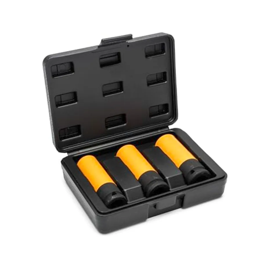 

3 Piece 1/2" Drive High-Strength Wheel Protector Impact Metric Socket Set 84946