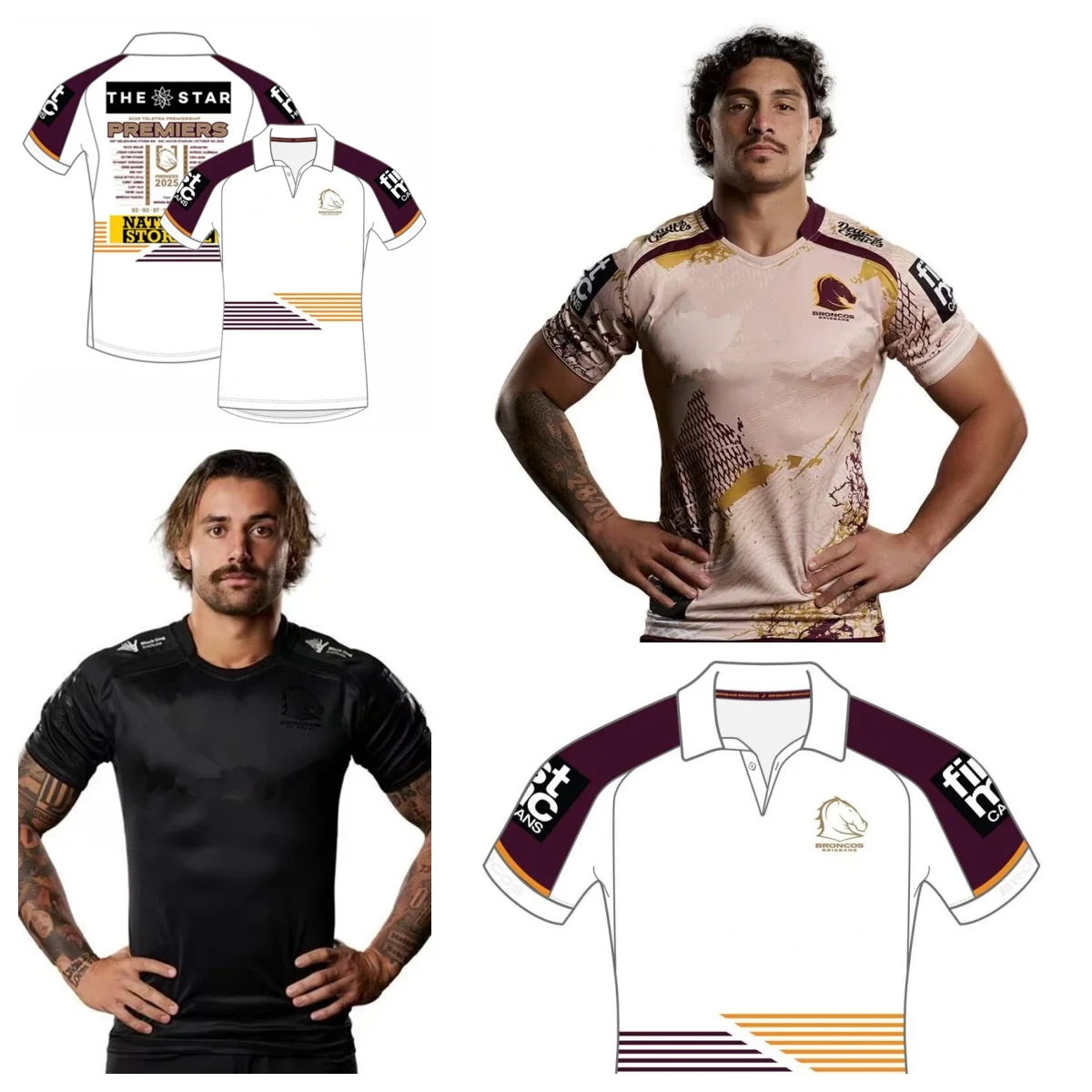 

Джерси Премьер-лиги Бронкоса 2025/черный/родной трикотаж для регби Размеры S-5XL Удобный и дышащий Идеальное качество!