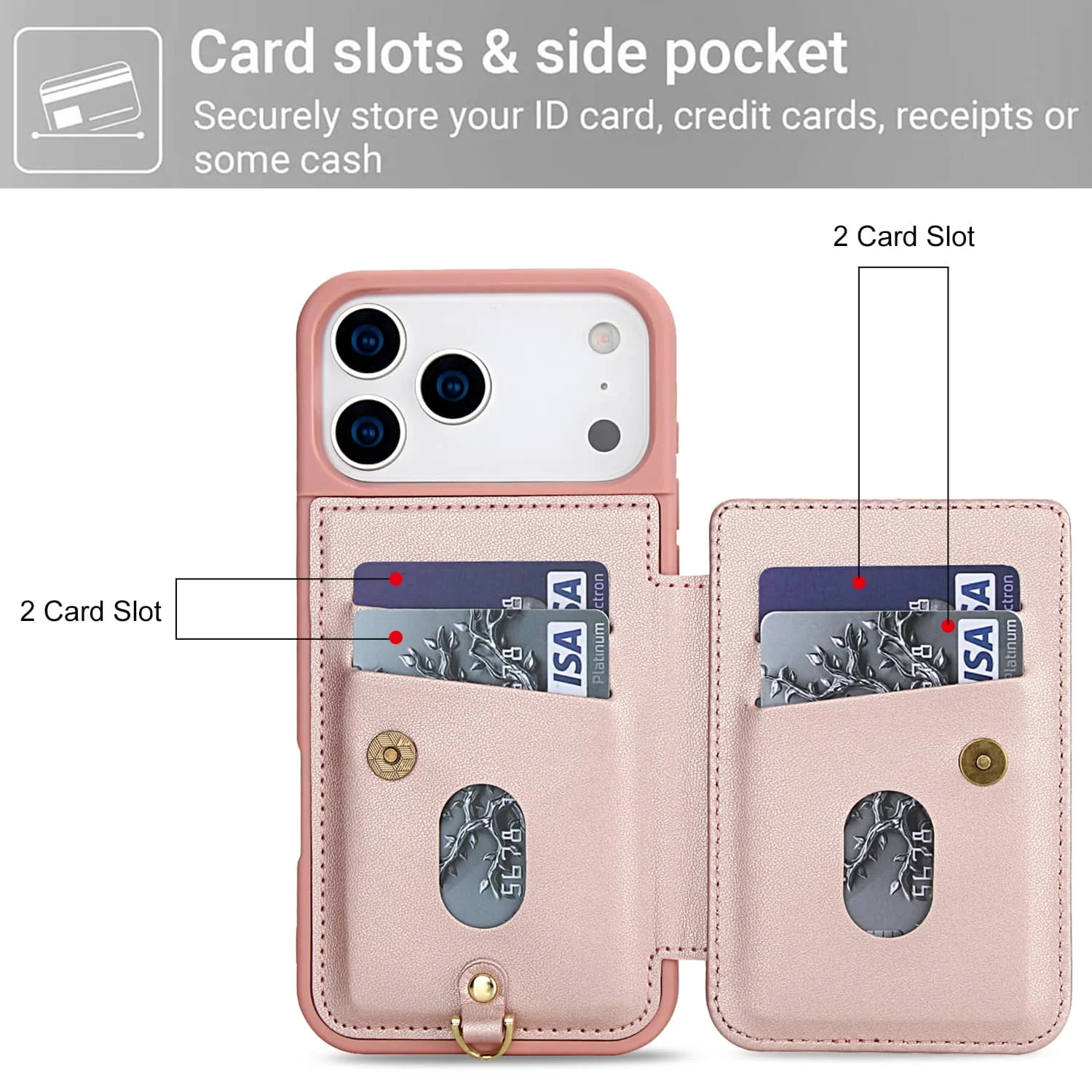 حافظة لهاتف iPhone 17 Pro Max، محفظة مع حامل بطاقات، محفظة كروس بتصميم زهرة لطيفة، مسند مغناطيسي مقاوم للصدمات #2