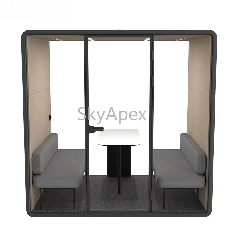 Easy Assemble 1-4 Person Meeting Room Acoustic Pod Conference Solution For Workshop Gym Soundproof Portable Durable Modular Desi