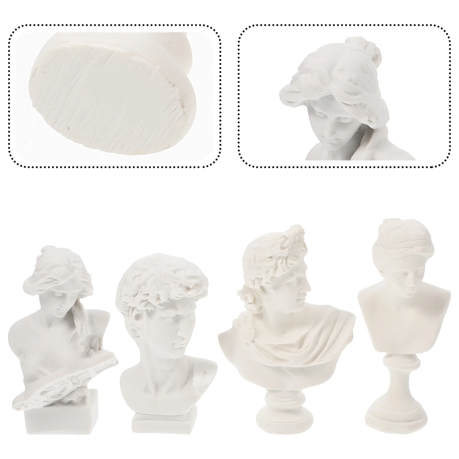 4 Pcs Ancient Roman Figurines Statues Miniature Greek Sculptures Home Decors Artistic