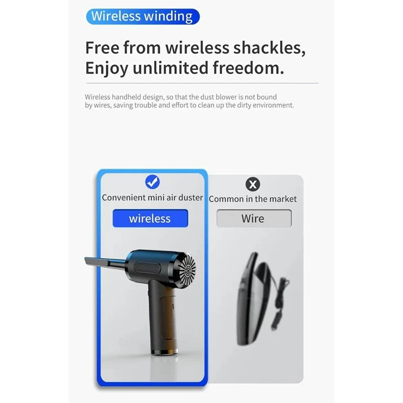 منفاخ الهواء مكنسة كهربائية للسيارة 290000 Pa مكنسة كهربائية شفط قوية مضخة مكنسة كهربائية محمولة روبوت لاسلكي أ