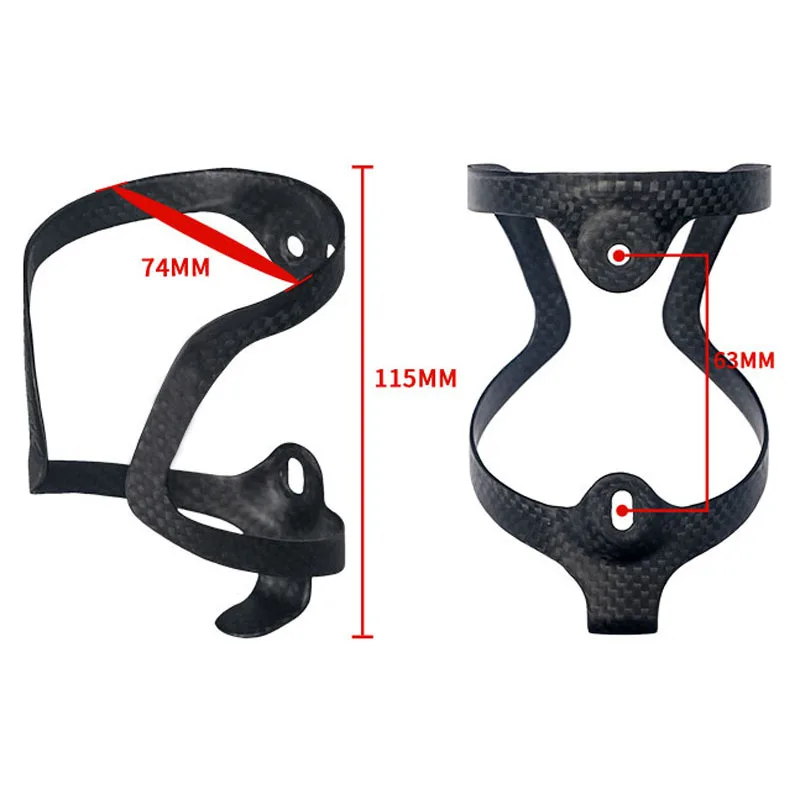 3K Carbon Fiber Bicycle Water Bottle Cage Road MTB Gravel Bike Water Bottle Holder Cages, Matte Black, Weight (13±3g)