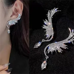 Silver Color Angel Wings Stud Ear Clamp Earrings Popular For Women Popular Jewelry Party Accessories Wholesale