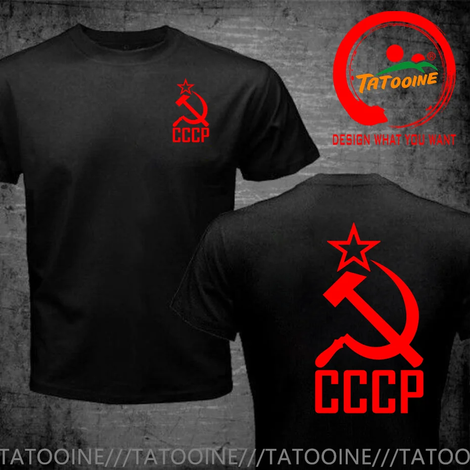 CCCP Communism Russian T Shirt Men Clothing USSR Soviet Union Man Causal T-shirt Moscow Russia Tee Cotton Round Neck Tops Camisa