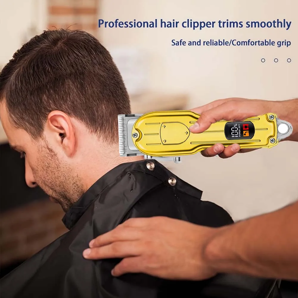 Professional Hair Clippers for Men Professional - Cordless Barber Clippers for Hair Cutting & Grooming Rechargeable Beard Trimmer USB Rechargeable Grooming Kit with 4 Guide Combs & Cleaning Brush