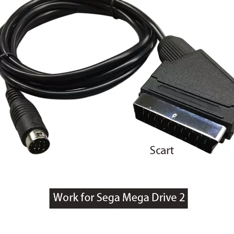SCART Cable for Sega MD2 MD3 RGB AV Wire for Mega Drive 2 Genesis 2 Megadrive 2 RGB Audio Video Cord Connect TV Adapter Cable