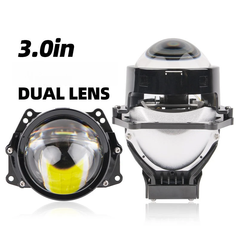 

3-Inch LED Lights Car Accessories Dual Bi-Beam Headlights All-in-One High Low Beam Laser Projector Upgrade