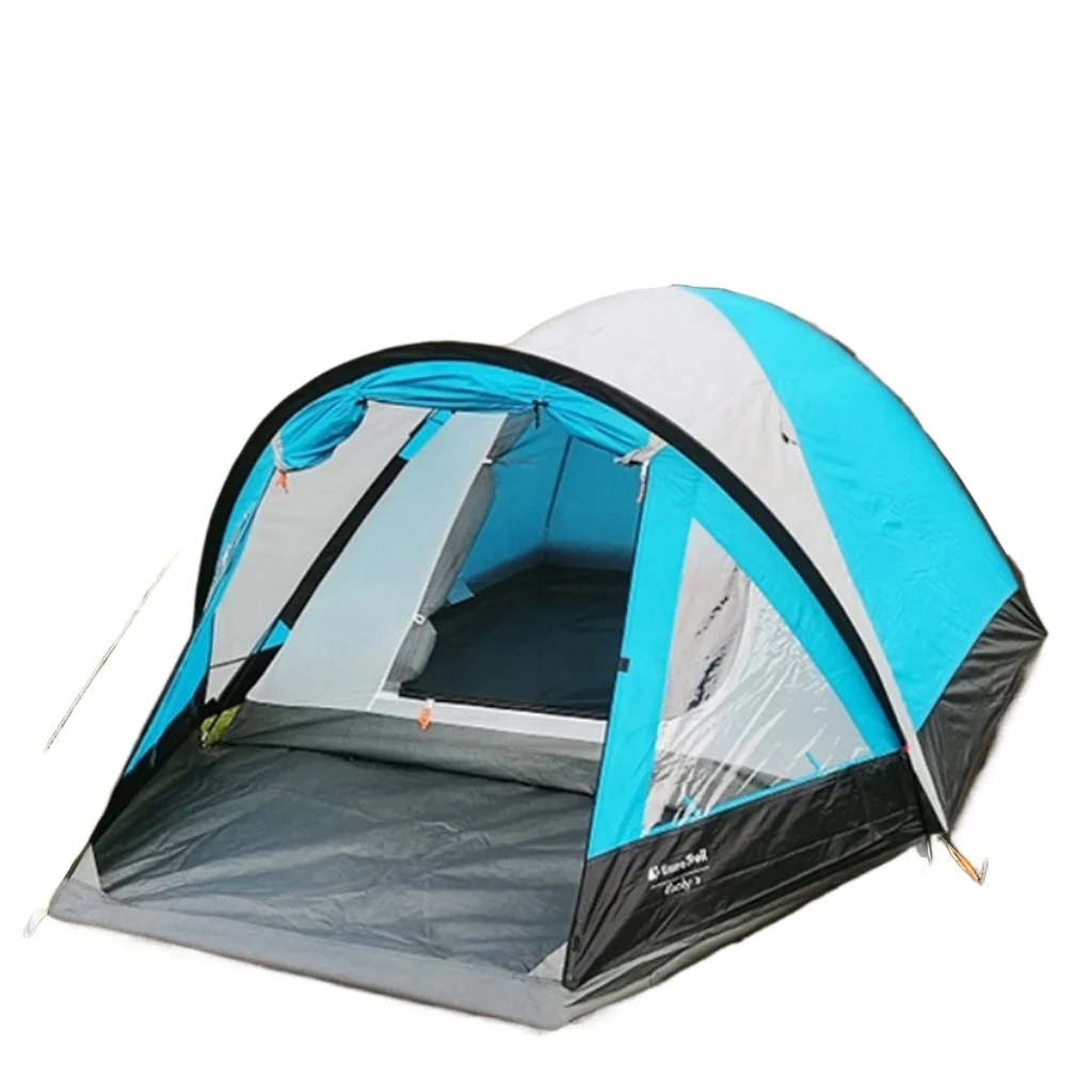 

Wind Valley 2-4 Man Family Double Layer 4-Person Waterproof Tent Large Size Good Quality Camping Gear Aluminum Poles Automatic