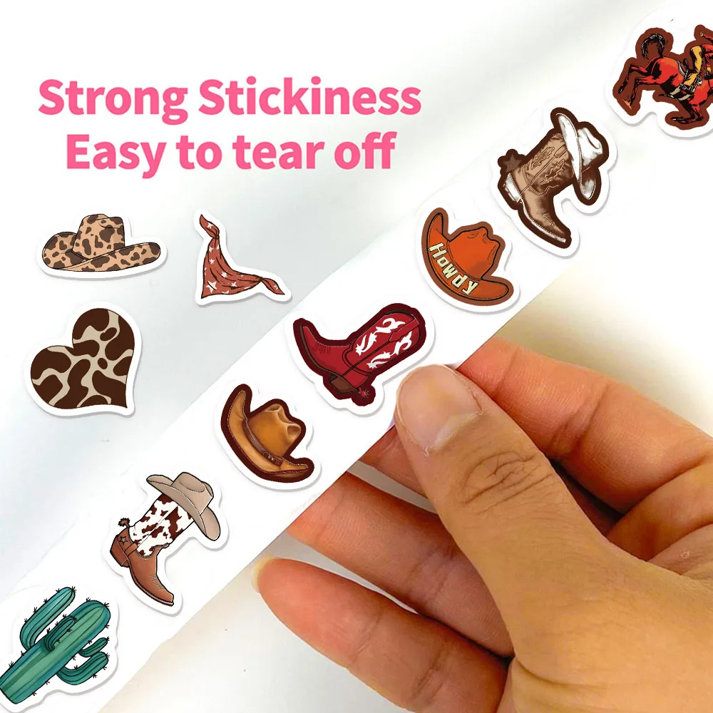 500PCS COWBOY Fun Roll Stickers DIY Luggage Laptop Water Cup Waterproof Stickers