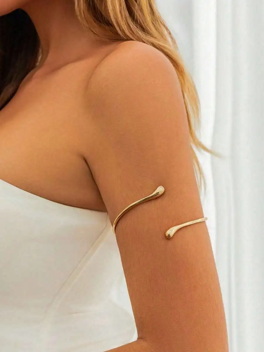 

Adjustable Gold Layered Arm Cufflinks - Bohemian Fashion Arm Jewelry, Suitable For Summer Beaches And Vacations