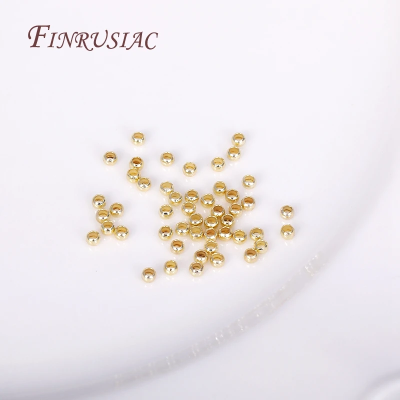 100 Stück 18K vergoldete Kugelperlen mit Crimp-Ende, Crimp-Perlen, 2mm 2,5mm 3mm Stopper-Abstandhalter-Perlen für DIY-Schmuckherstellung – Detail 23