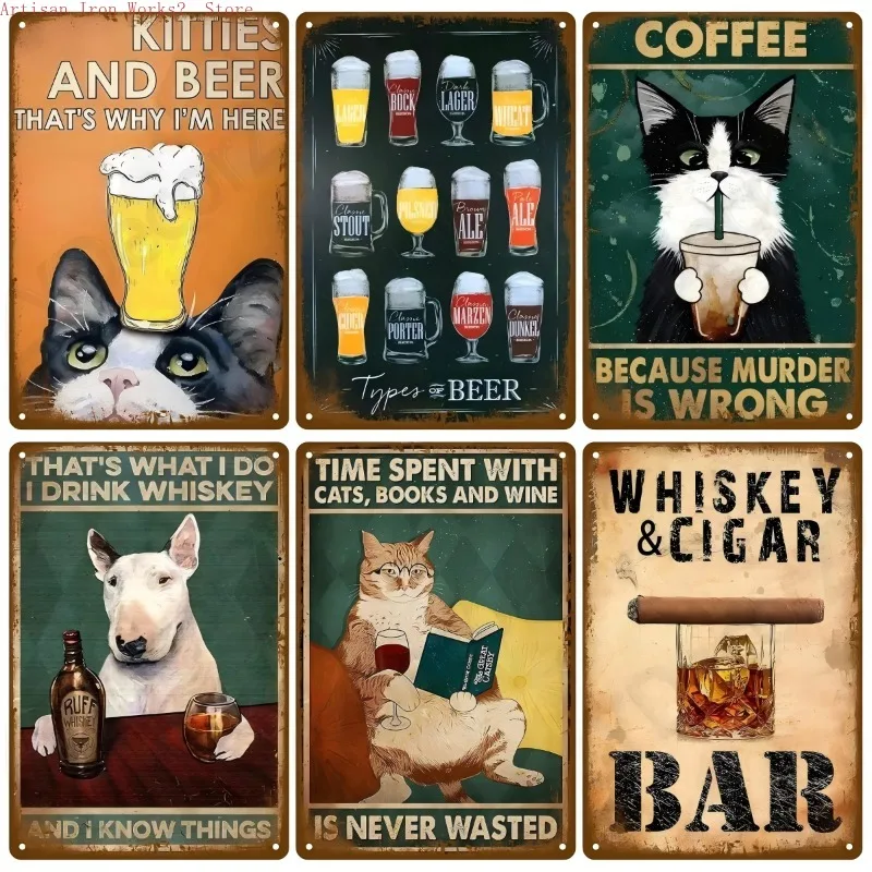 6Pcs Metal Signs Vi…