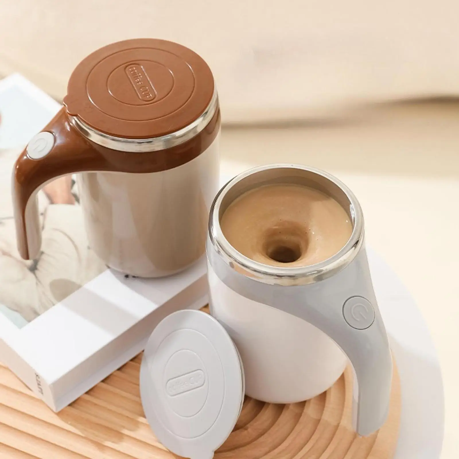 Self Stirring Mug for Tea/Hot Chocolate/Milk Lightweight Multipurpose Portable Coffee Mug 13oz/380ml for Travel Office Kitchen