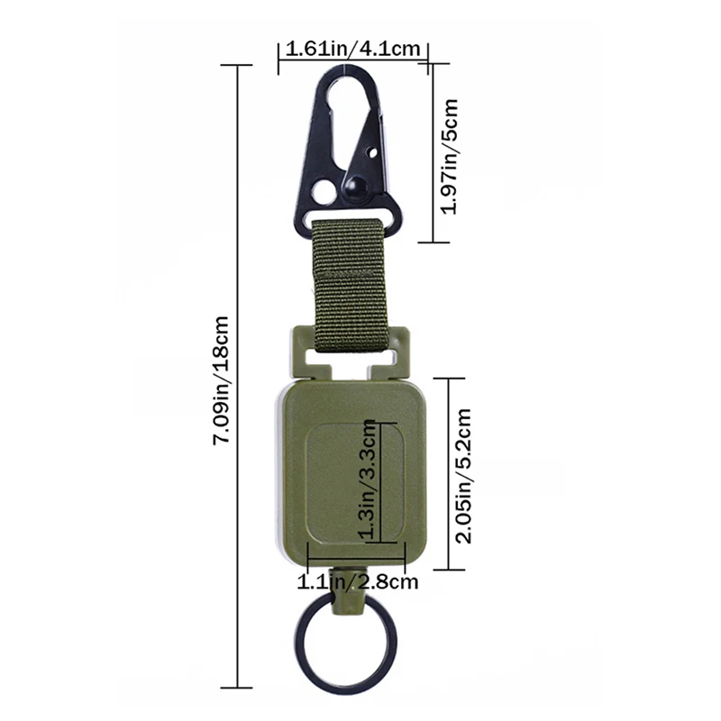 盗難防止金属キーホルダー、使いやすいプルバックルロープ、弾性スポーツキーホルダー、格納式キーリング、紛失防止バックパックバックル、1個