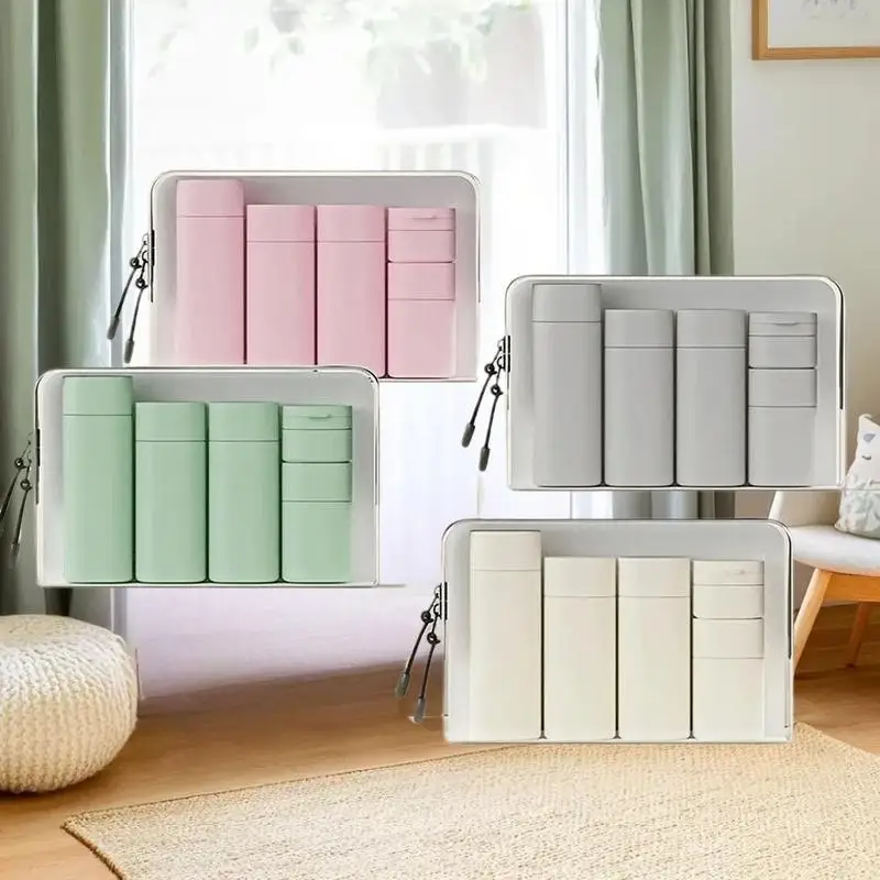 5 Stück/Set feuchtigkeitsspendende Make-up-Spenderflaschen, tragbare Lotionen, Shampoos, Reisen, nachfüllbar, gepresste leere Flaschen