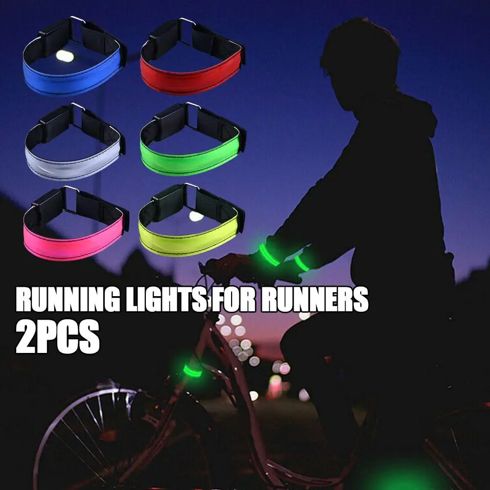 

LED Armband 2 x Pack Rechargeable Running Light for Runners High Visibility Blue