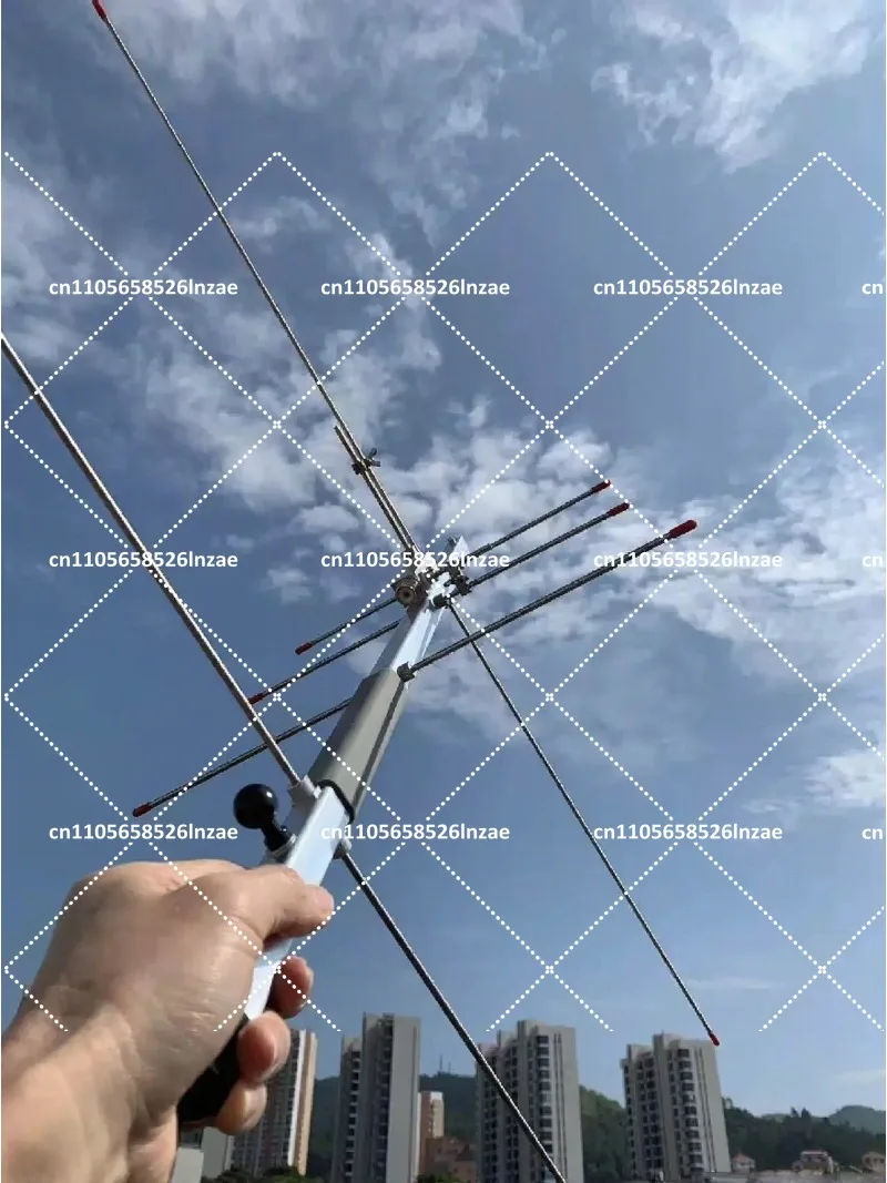 Handheld Yagi Antenna Dual Band UHF VHF Cross Shaped Low Elevation Satellite Communication Receiver for Space Station Monitoring