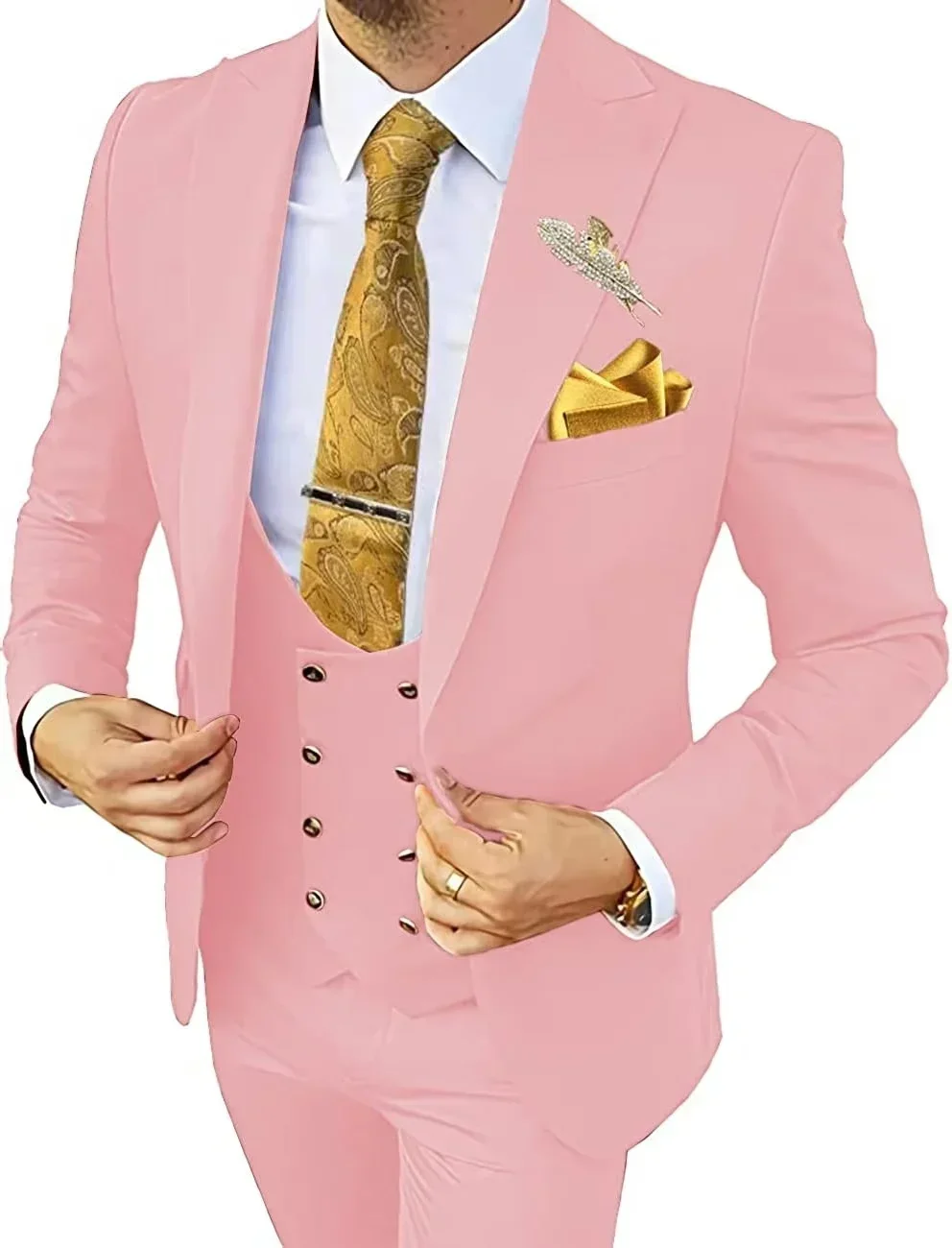 الكلاسيكية الرجال 3 قطعة سهرة سليم صالح الذروة التلبيب سترة وسراويل مجموعة لحفل الزفاف حفلة موسيقية الأداء أنيقة