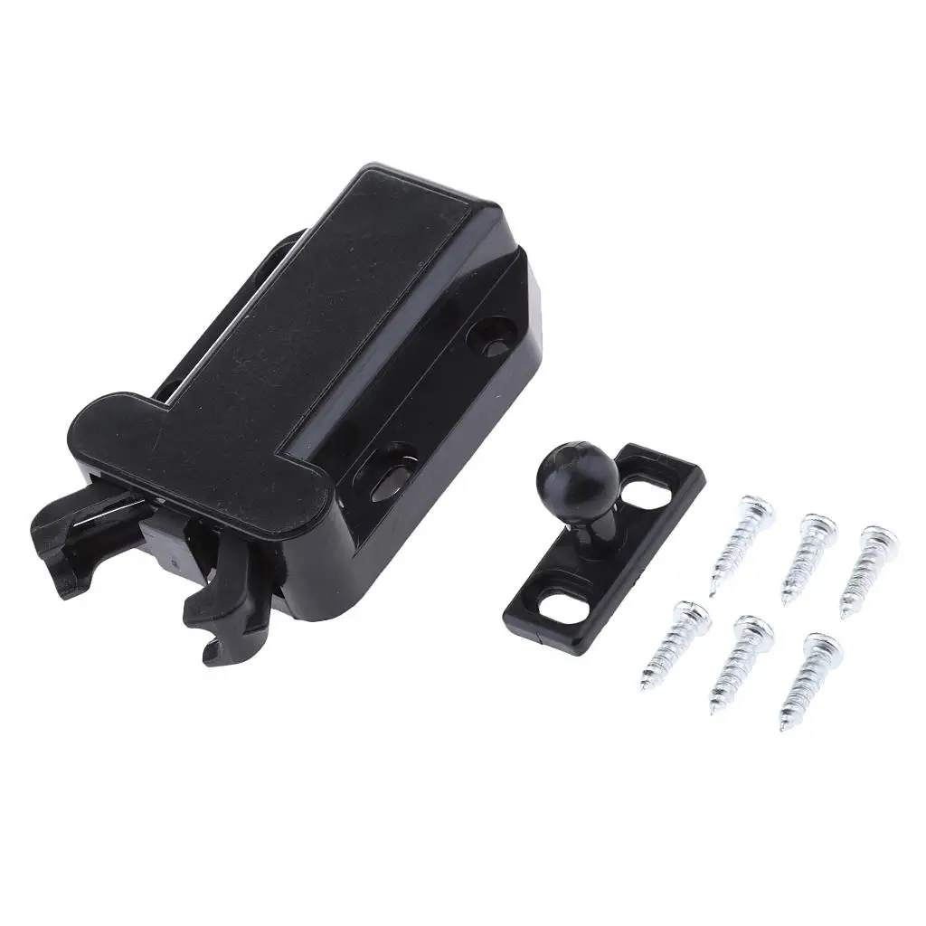 1 Set Touch Latch Push To Open Door Latch Non-Magnetic Safe Push Latch Black