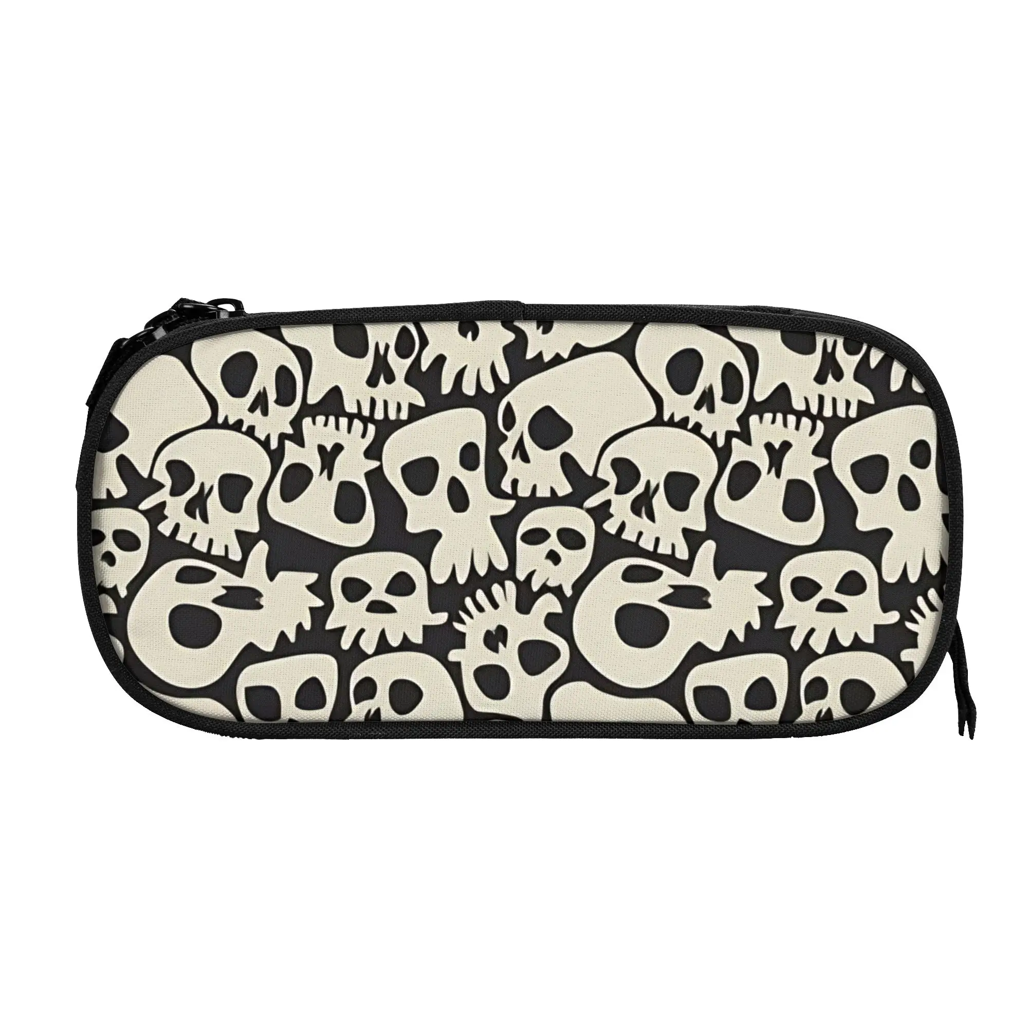 

1 piece Stylish death skull halloween pattern Pencil Case Boys Pen Bag Skull Office Pencil Pouch