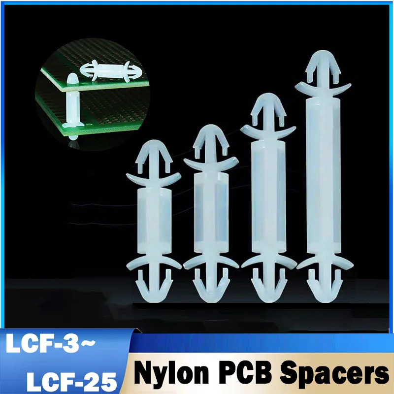 100Pcs Double-Ended Nylon Isolation Column LCF-3~25 PC Board Spacer for 3.0mm Mount Hole Reverse Locking Standoff Spacer Pillar
