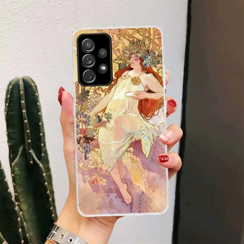 Alfons Mucha Primavera For Samsung Galaxy A15 A14 A13 A12 A55 A54 A53 A52 Phone Case A32 A35 A34 A33 A25 A24 A23 A22 A04S A03S A