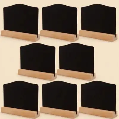 8pcs Mini Double-Sided Blackboard Message Board Small Chalkboard For Table Desk Decor Rustic Wood Writing Pad Reusable