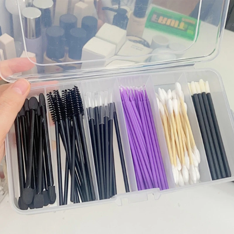 Novo conjunto de extensão de cílios caixa cílios micro escova fita cola anel almofada de olho descartável rímel aplicador cílios ferramenta armazenamento