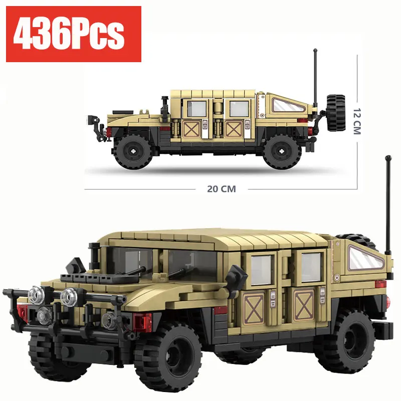 

436pcs Mini Military WW2 Mountain SUV Armored Car Building Blocks Tactical Equipment Vehicle Bricks Children Friends Toy Gifts