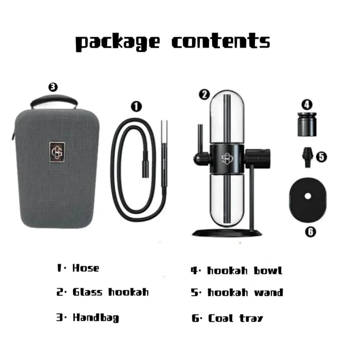 الجاذبية التدخين الأنابيب 360 درجة دوران الشيشة السفر مجموعة كاملة مع حقيبة يد محمولة الزجاج وعاء الشيشة ملحقات الدخان