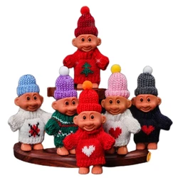 Indian Ugly Baby PVC Lucky Collectible 8cm Retro Troll Doll with Magic Hat&Cloth – Vintage, Adorable Gift for Christmas & More