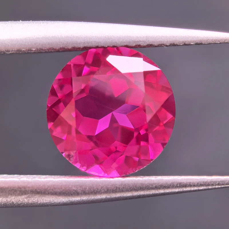 Top Lab Grown Ruby Circular Tourmaline VVS1 Perfect Charms Beads Diy for Jewelry Making Materials Selectable AGL Certificate