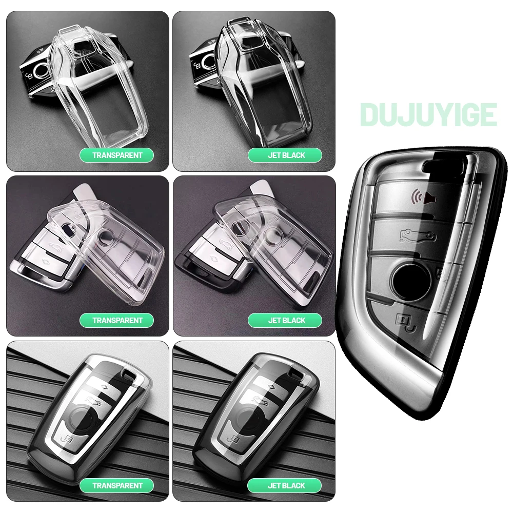 Clear TPU Car Key Case For BMW 5 Series G30 G31 F90 G38 2017-2023 Key Fob Cover Protector Shell Auto Accessories 2018 2019 2020