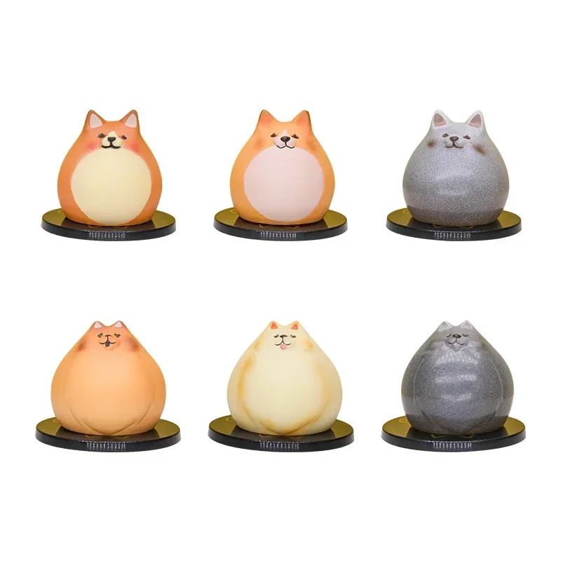 Stasto Original Gashapon Capsule Toy Kawaii Mini Shiba Inu Steamed Bread Pomeranian Soup Bag Figure Cute Gacha Figurine Anime