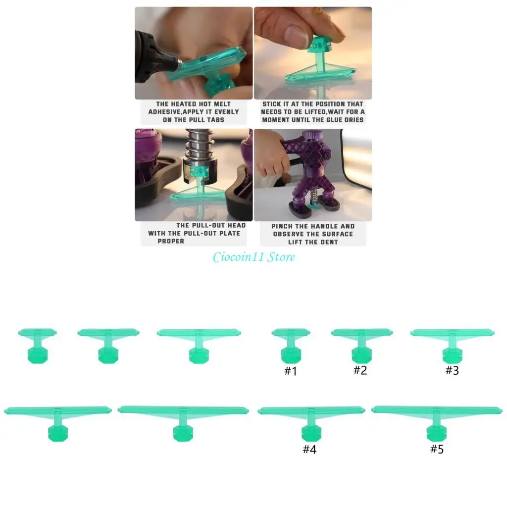 

Y1UB Pack из 10 сильных вмятиков для ремонта вмятины Пластиковая вкладка Прозрачный шаг пластиковой набор