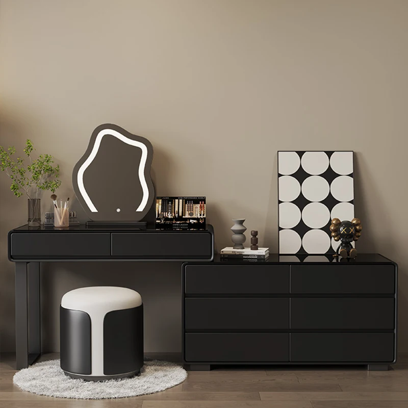 Bedroom Luxury Dressing Table Bucket Black Drawer Mirror Dressing Table Chair Corner Tocador Mueble Maquillaje Furniture