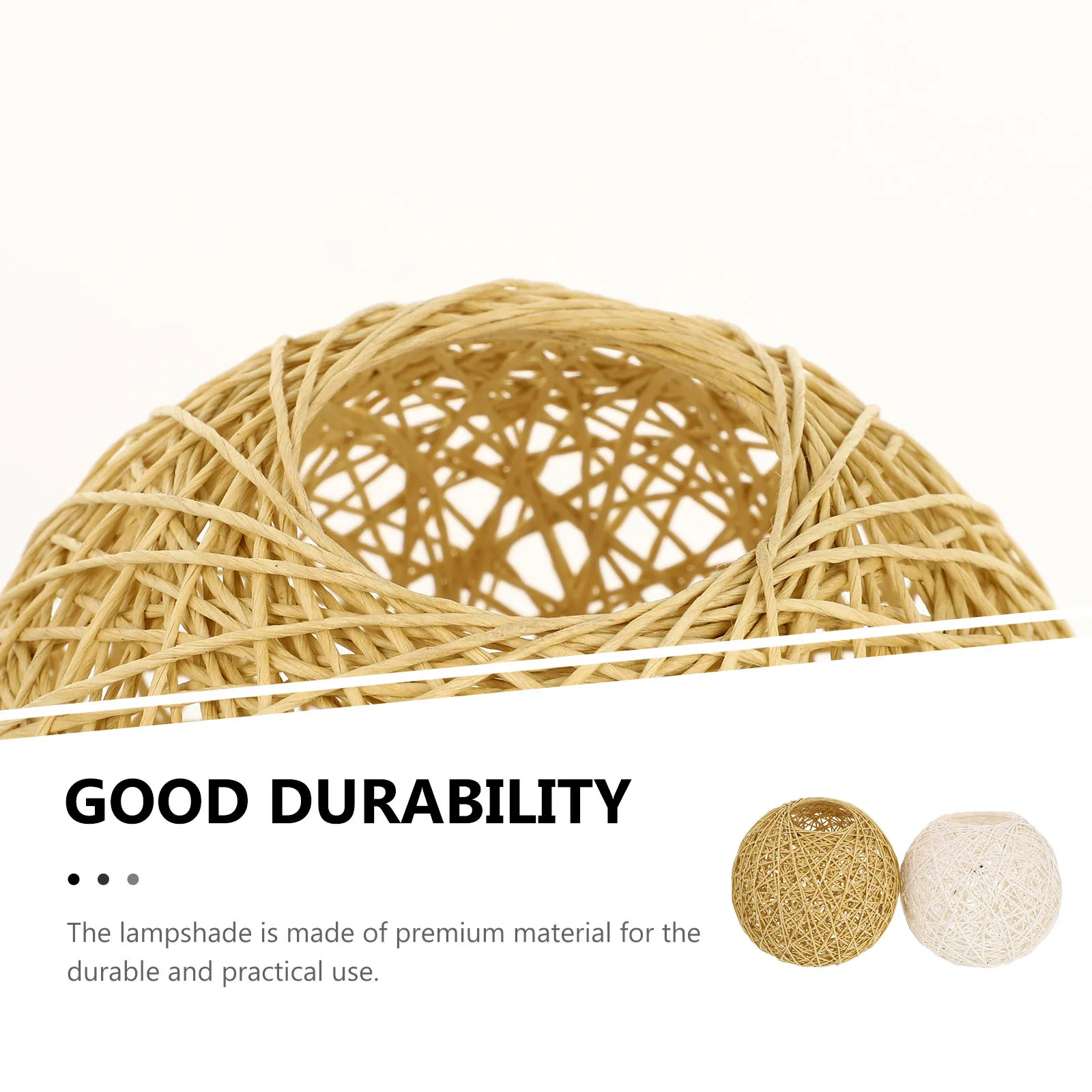 

2Pcs Rattan Ball Lampshades Simple Style Woven Craft Indoor Lamp Cover Decorative Lighting Diffuser Warm Atmosphere Room Lamp