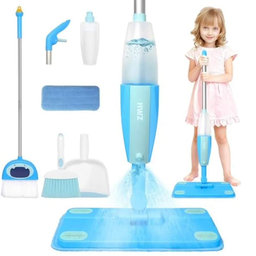 

Cleaning Set Make Chores Fun! Real Working Toddler Cleaning Toy with Mini Spray Mop and Broom Dustpan Set Pretend Play Montesso