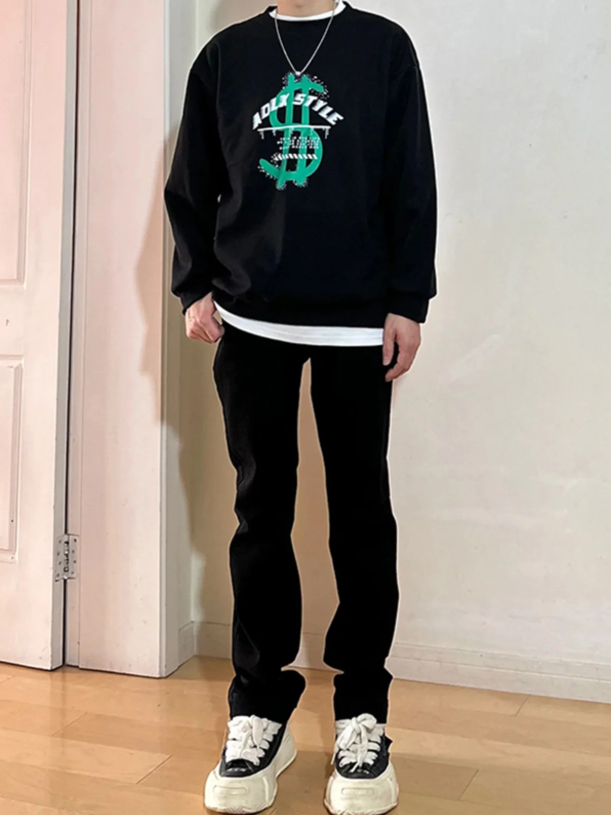 

Мужские джинсы Slim Fit с флисовой подкладкой, прямые, черные, осенне-зимние, в американском уличном стиле, удлиняющие ноги, теплые брюки