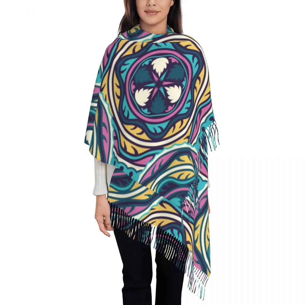 Dream Artist Women's Pashmina Shawl Wraps Fringe Scarf Long Large 